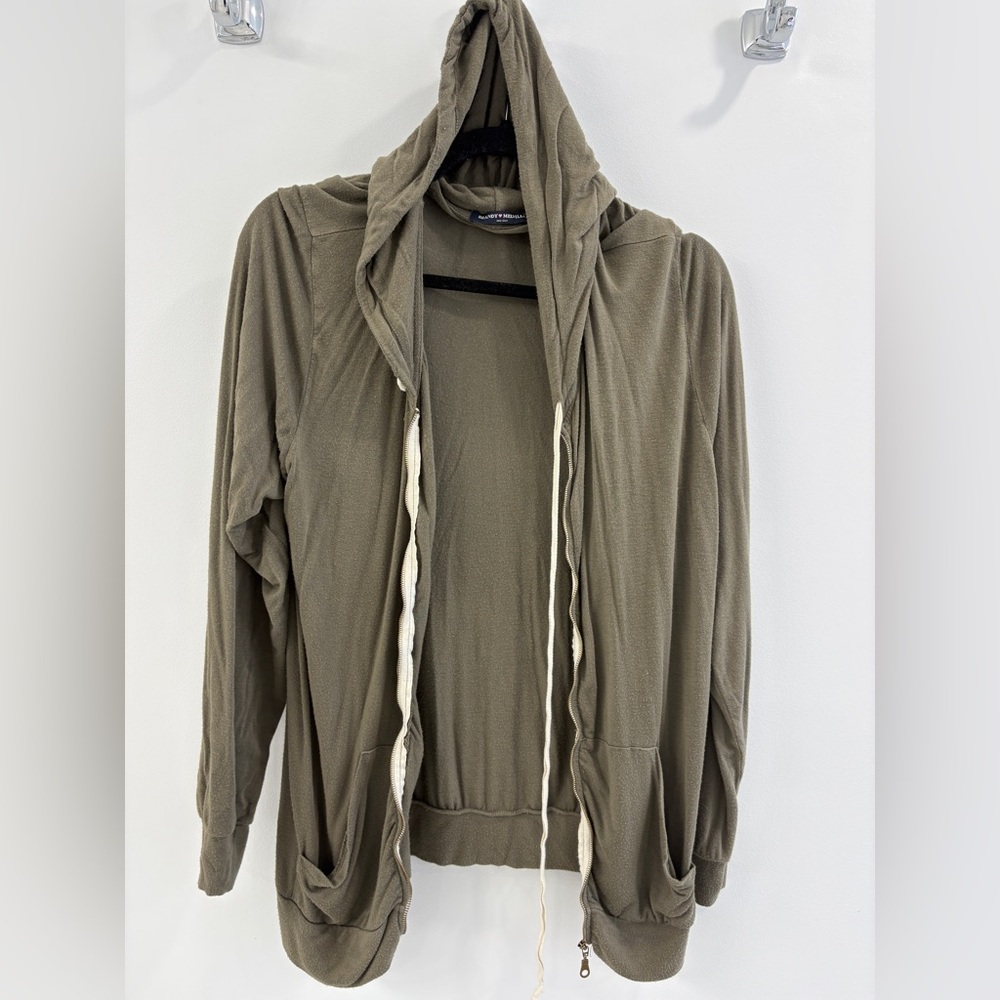 💚 Brandy Melville - Green Zip-Up Hoodie #1